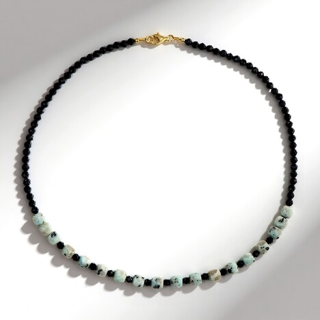 Collana in argento con Diaspro Kiwi (Riya)