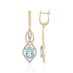 Pendientes en oro con Aguamarina de Brasill AAA (SUHANA)