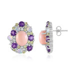 Zilveren oorbellen met roze opalen (de Melo Essence)