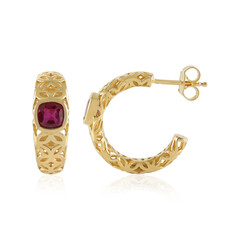 Zilveren oorbellen met Madagaskar Robijnen