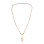Collana in argento con Perla Ming color Pesca (TPC)