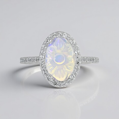 Anello in argento con Opale di Welo