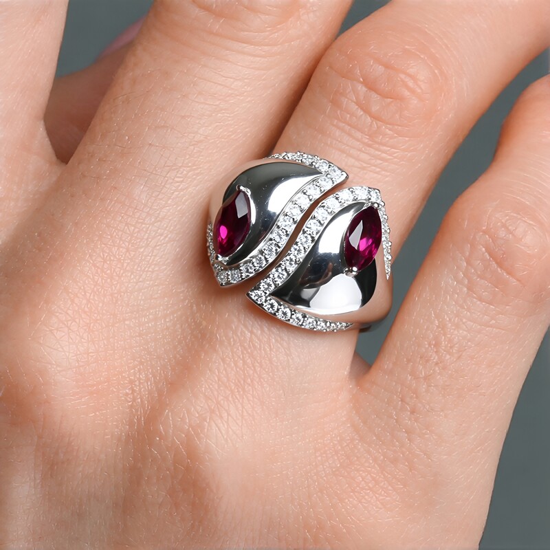 Anello in argento con Rodolite Lampone (de Melo)