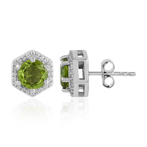 Zilveren oorbellen met peridoots
