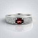 Anello in argento con Zircone Rosa
