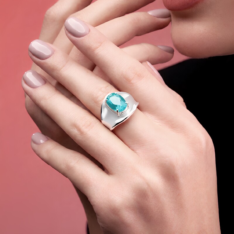 Bague en argent et Fluorite du Braldu (Pallanova)