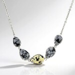 Collana in argento con Diaspro Dalmata