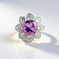 Anillo en oro con Amatista (SUHANA)