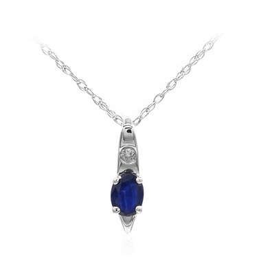 Blauer Ceylon-Saphir-Goldhalskette