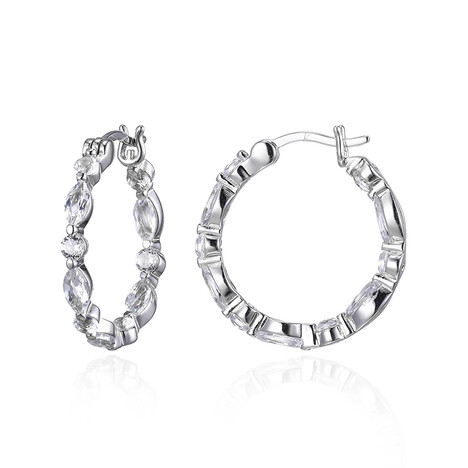 Boucles d'oreilles en argent et Topaze blanche