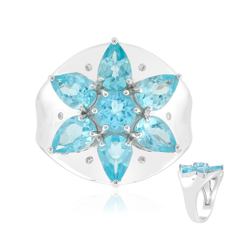 Anillo en plata con Apatita azul (de Melo Essence)