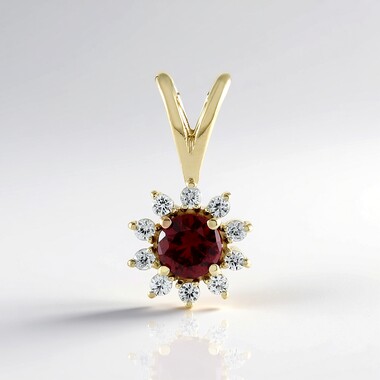 Zawieszka ze złota - Spinel czerwony szlachetny Noble Red