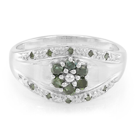 Bague en argent et Diamant fantaisie