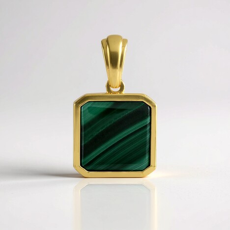 Ciondolo in argento con Malachite (Adela Silber)