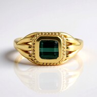 Anello in argento con Tormalina Verde di Benedito (Adela Silber)