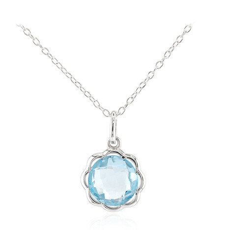 Himmelblauer Topas-Silberhalskette