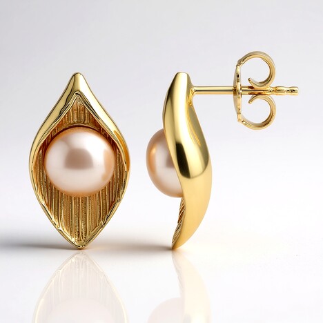 Orecchini in argento con Perla d'Acqua Dolce Pesca (TPC)