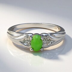 Anello in argento con Crisoprasio Imperiale