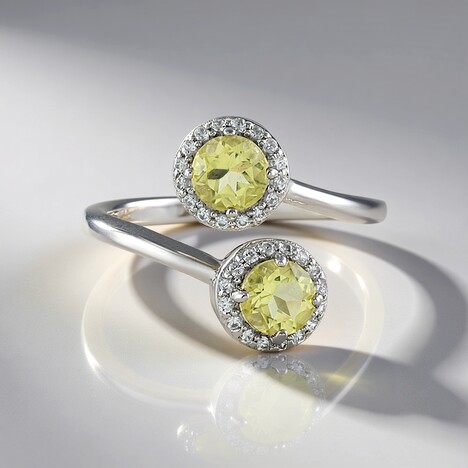 Anello in argento con Quarzo Limone