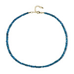 Neonblauer Apatit-Silberhalskette
