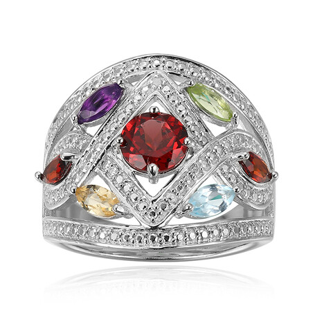 Anillo en plata con Granate de Mozambique