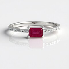 Bague en argent et Rubis de Madagascar