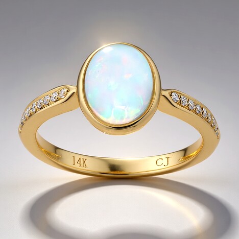 Anello in oro con Opale di Welo AAA (CIRARI)