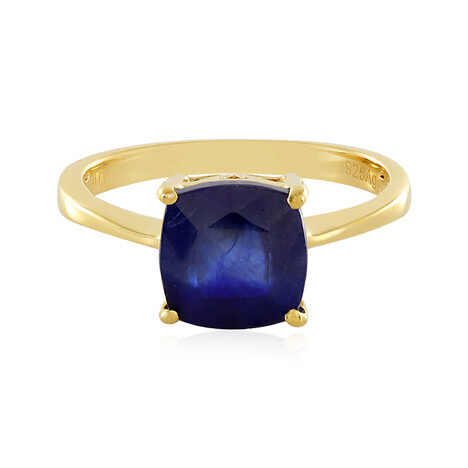 Anillo en plata con Zafiro azul de Madagascar