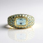 Bague en or et Aigue-Marine Santa Maria (KM by Juwelo)