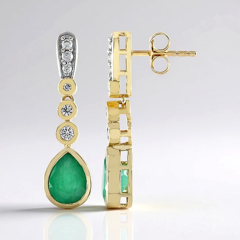 Orecchini in oro con Smeraldo Brasiliano (de Melo)
