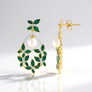 White Freshwater Pearl Silver Earrings (Adela Silber)