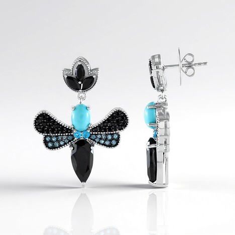 Orecchini in argento con Onice Nero (Dallas Prince Designs)