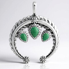 Ciondolo in argento con Turchese Verde
