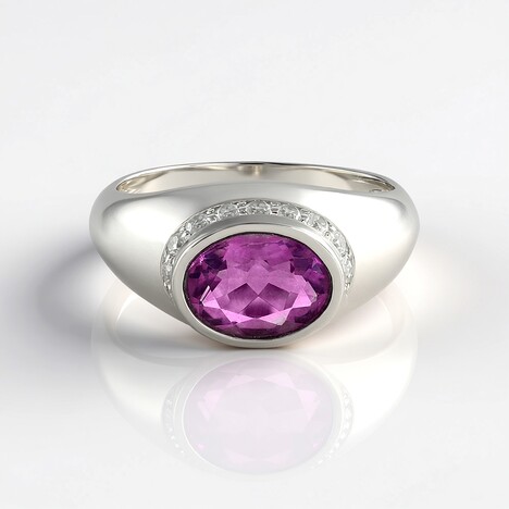 Anello in argento con Fluorite Rosa (KM by Juwelo)