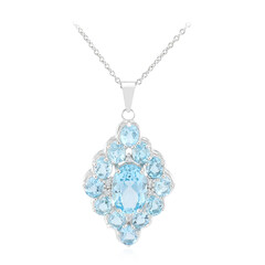 Collier en argent et Topaze bleu ciel
