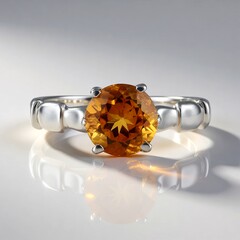 Anello in argento con Citrino Madeira (de Melo Essence)