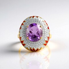 Anello in argento con Ametista Rose de France (Adela Silber)