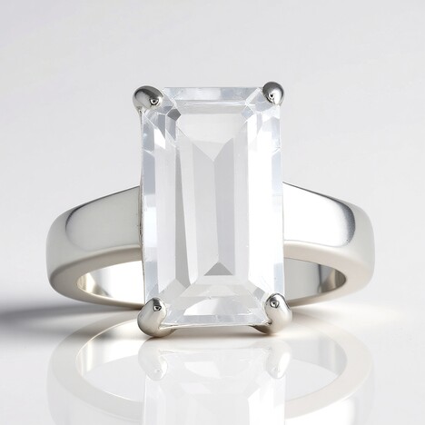Anello in argento con Topazio Bianco