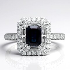 Anello in oro con Zaffiro Ceylon Blu