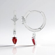 Pendientes en plata con Rubí de Tanzania