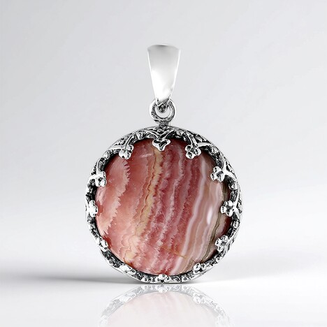 Ciondolo in argento con Rodocrosite (Art of Nature)