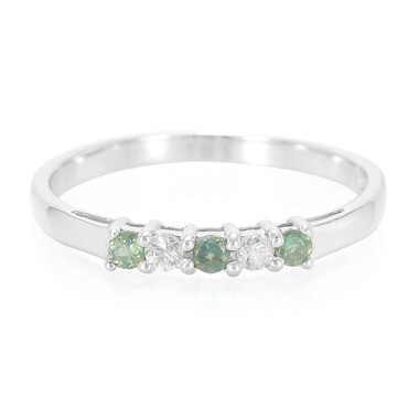 Anello in argento con Alessandrite Brasiliana e Zaffiro Bianco