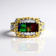 Anello in argento con Ammolite