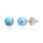 Pendientes en plata con Larimar