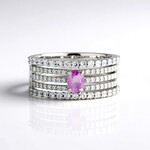 Anello in argento con Zaffiro Ceylon Rosa