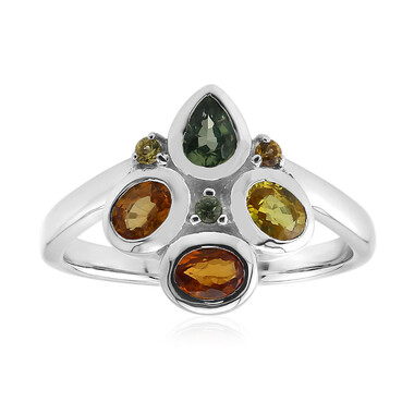 Anello in argento con Zaffiro Fancy