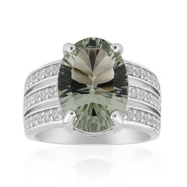 Grüner Amethyst-Silberring