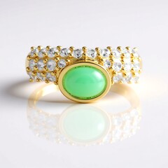 Anello in argento con Crisoprasio (KM by Juwelo)
