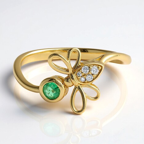 Bague en or et Emeraude de Zambie AAA (CIRARI)