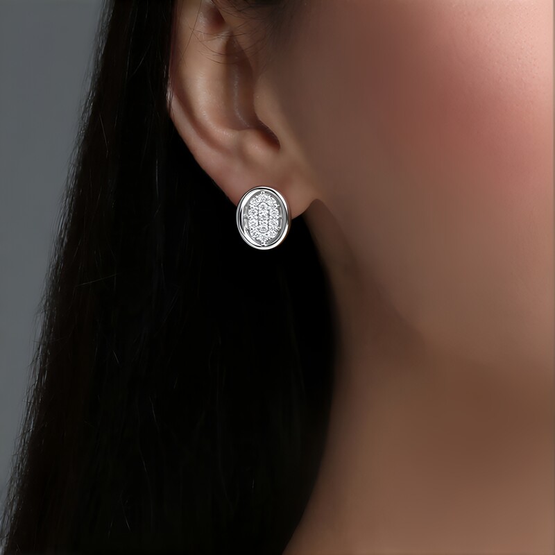 Zilveren oorbellen met zirkonen